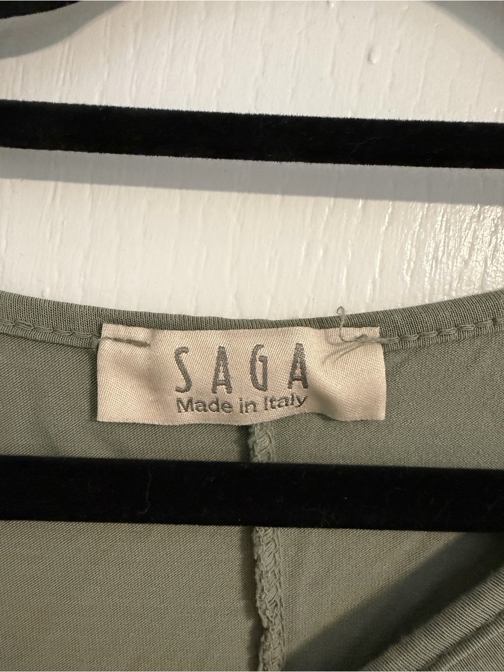 Saga Made In Italy Sage Green High Low Cotton Dress Relaxed Boho Size XL - Picture 2 of 5